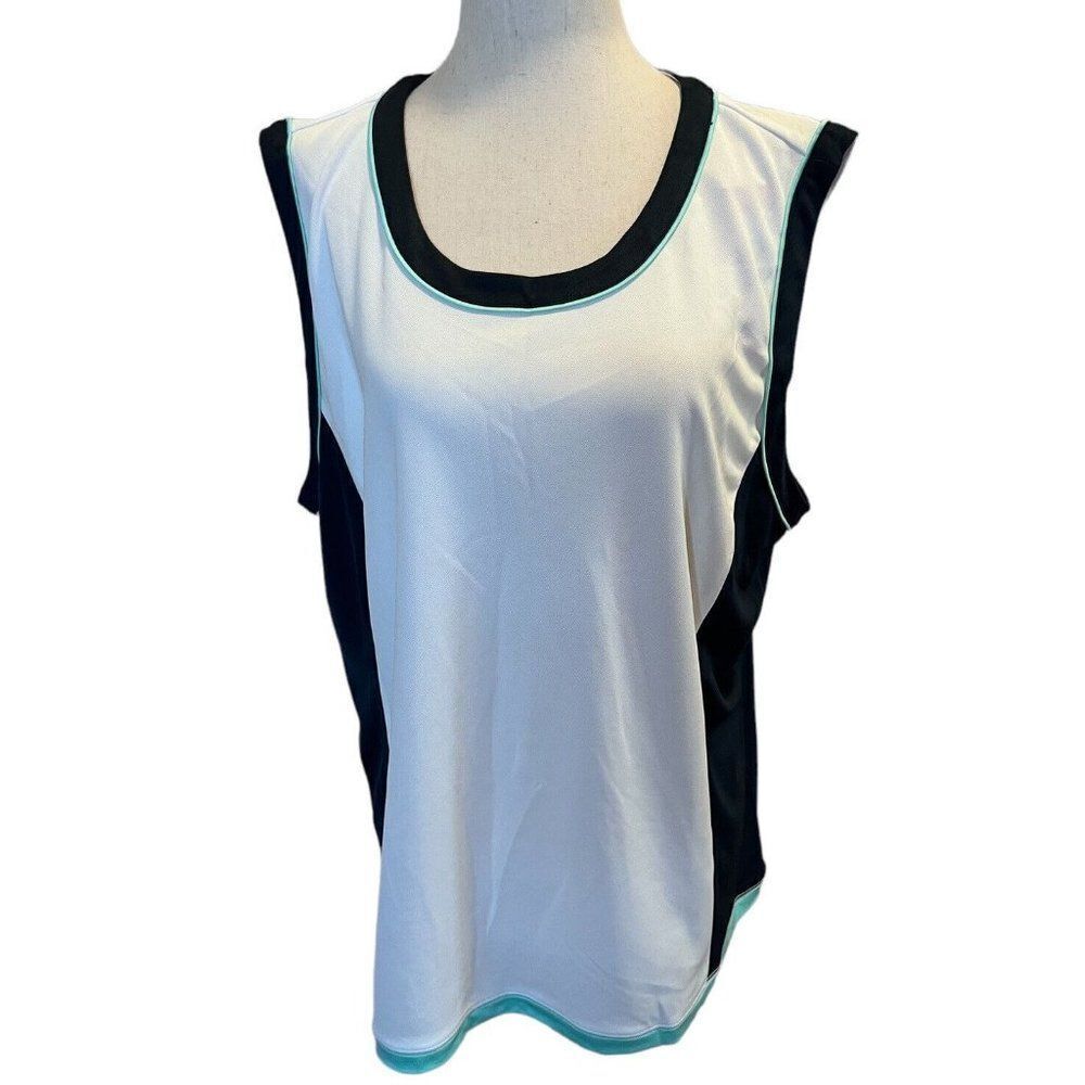 IZOD Womens Golf Shirt Sleeveless White Black Green Pullover Tank Top XXLARGE